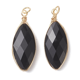 Стеклянные подвески, очарование лошадиного глаза, с медной проволокой и 304 соединительным кольцом из нержавеющей стали, граненые