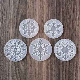 Christmas Snowflake DIY Silicone Pendant Molds, Resin Casting Molds, For UV Resin, Epoxy Resin Jewelry Pendant Making