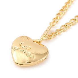 Alloy Love Heart Pendant Twisted Chain Necklaces for Women