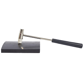 Двусторонний молоток из стали и резины для изготовления ювелирных изделий, с квадратной резиновой амортизаторной звукоизоляционной прокладкой