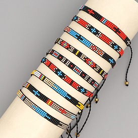 Handmade Bohemian Miyuki Beaded Vintage Geometric Ethnic Bracelet for Women