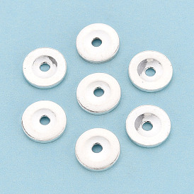 925 стерлингов серебряные шарики Spacer, плоско-круглые