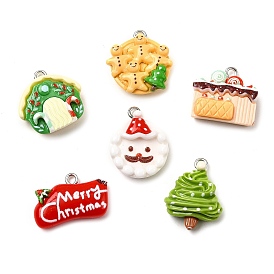 Рождественские подвески из непрозрачной смолы, с железной платиной петлей