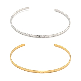 Текстурированный женский браслет-манжета из нержавеющей стали 304