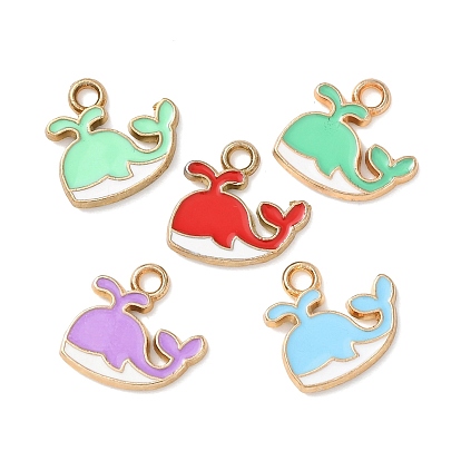 Подвески из эмали и сплава, прелести кита, золотые