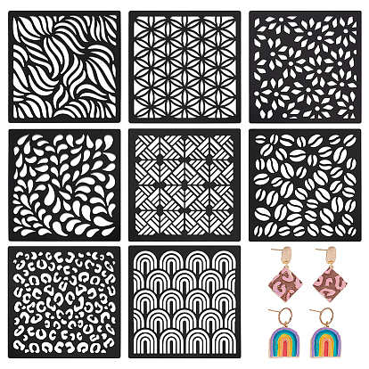 1 Beutel-Quadrat-Schablonen aus Acryl-Ton, Tonwerkzeuge