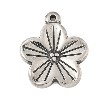 304 подвески из нержавеющей стали в тибетском стиле, цветок