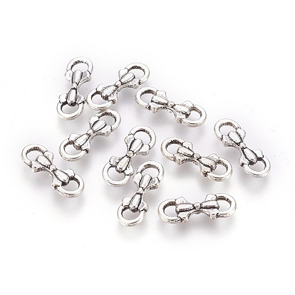 Звенья / разъемы из сплава в тибетском стиле, бантом, без свинца и без кадмия, 16 мм длиной, шириной 6 мм , толщиной 3.5 мм , отверстие : 2 мм