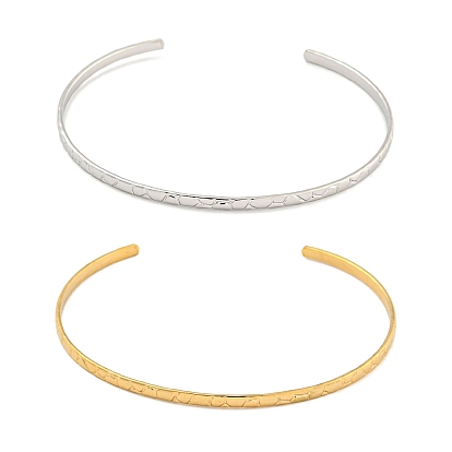 Текстурированный женский браслет-манжета из нержавеющей стали 304