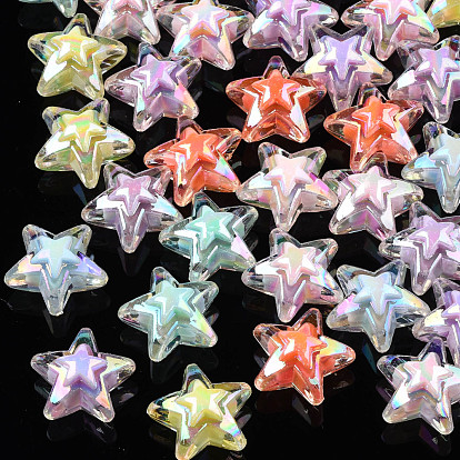 AB Color Transparent Acrylic Beads, Bead in Bead, Star