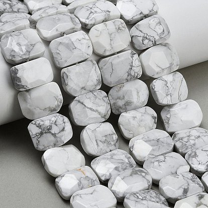 Природные Говлит бисер нитей, прямоугольные, граненые