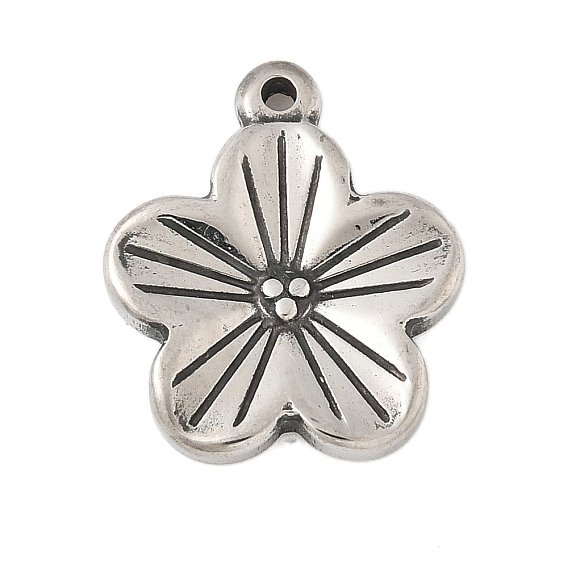 304 подвески из нержавеющей стали в тибетском стиле, цветок