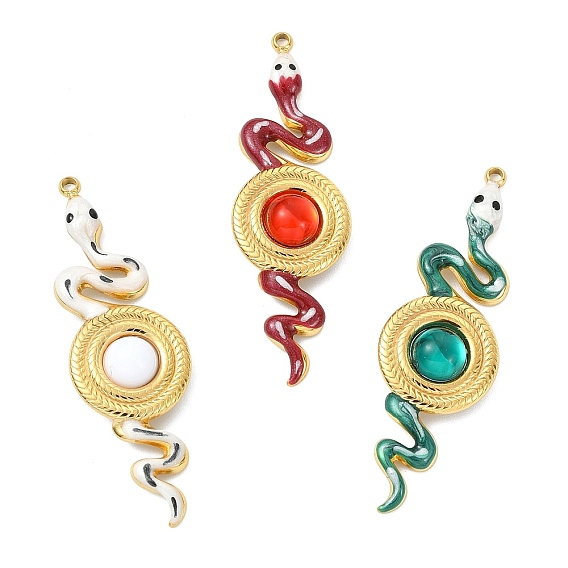 304 нержавеющей стальной эмали подвески, змеиные чары, cmолой, вакуумное покрытие pvd, реальный 18 k позолоченный