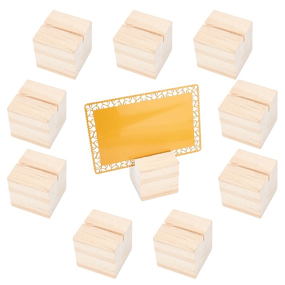 Pinewood Chassis, Name Card Holders, for Postcard Display, Square