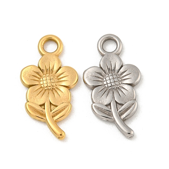 Ионное покрытие (ip) 304 подвески из нержавеющей стали, цветочный шарм