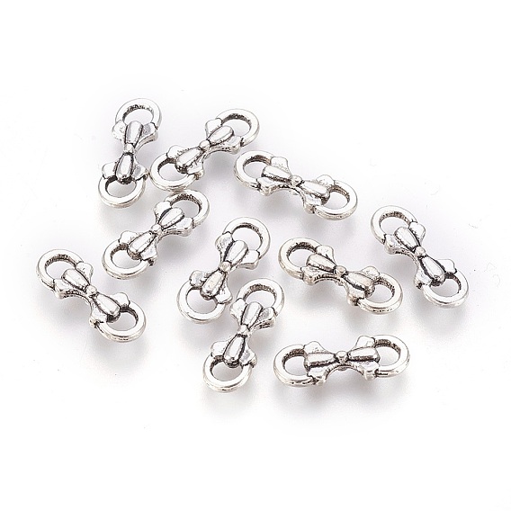 Звенья / разъемы из сплава в тибетском стиле, бантом, без свинца и без кадмия, 16 мм длиной, шириной 6 мм , толщиной 3.5 мм , отверстие : 2 мм