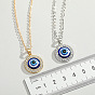 Turkish Eye Diamond Geometric Evil Eye Pendant Necklace Sweater Chain Jewelry