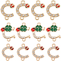 36Pcs 3 Styles Alloy Crystal Rhinestone Ladybug Connector Charms, with Enamel, Mixed Shapes