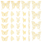 7 Style Brass Pendants, Etched Metal Embellishments, Butterfly & Wings