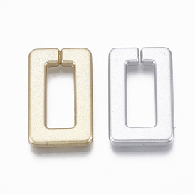Spray Painted CCB Plastic Linking Rings, Quick Link Connectors, For Jewelry Cross Chains Making, Rectangle