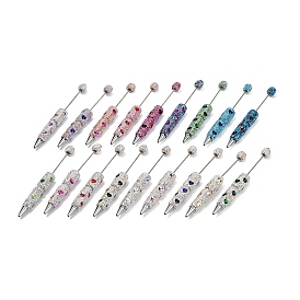 Полимерная глина стразы шариковая ручка, бисерная ручка, с железной фурнитурой, для индивидуальной ручки с ювелирными бусинами, сердце