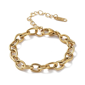 316 Surgical Stainless Steel Cable Chain Bracelet, Oval Link Chain Bracelet
