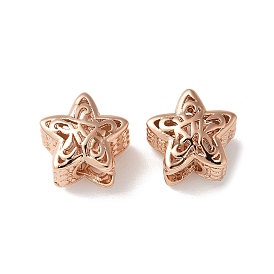 Латунные бусины, долговечный, стойки покрытие, без кадмия и без свинца, звезда