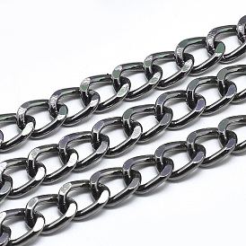 Aluminium Curb Chains, with Spool, Unwelded