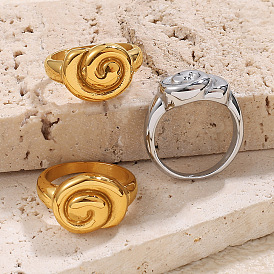 304 Stainless Steel Finger Rings for Women, Spiral