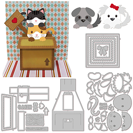 Кошачья тема, углеродистая сталь, штампы, трафареты, для diy scrapbooking, Фотоальбом, декоративная бумага для тиснения, цвет нержавеющей стали, коробка узор