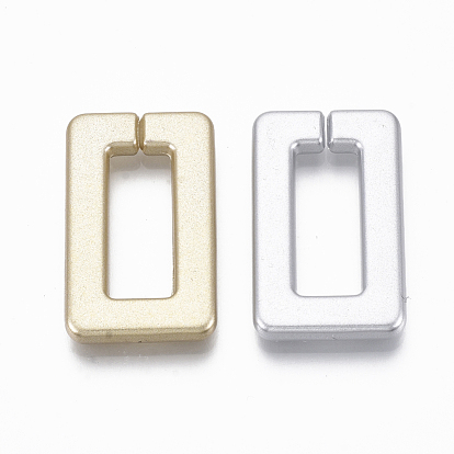 Spray Painted CCB Plastic Linking Rings, Quick Link Connectors, For Jewelry Cross Chains Making, Rectangle