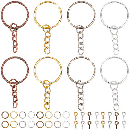 Железные разъемные кольца для ключей и скобы для крепления штифтов с винтовыми ушками, брелок для ключей, с железными открытыми кольцами