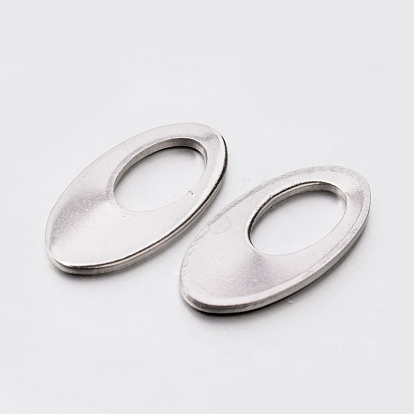 Оригинальный цвет 304 из нержавеющей стали плоские овальные подвески, 18.5x9.5x1 мм, отверстие : 9x5 мм