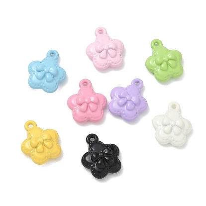 Spray Painted Alloy Charms, Flower & Bowknot Charms