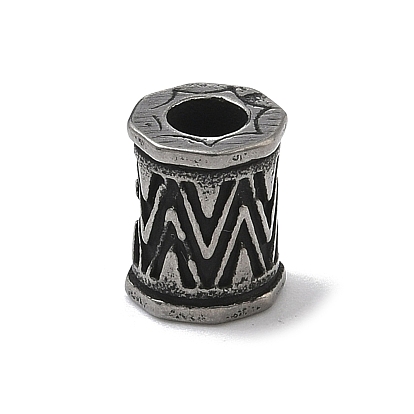 304 из нержавеющей стали европейские шарики, бусины с большим отверстием, цилиндр с шевронным рисунком