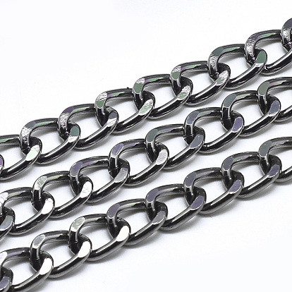Aluminium Curb Chains, with Spool, Unwelded