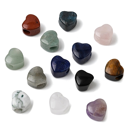 Натуральные европейские бусины из драгоценных камней, сердце крупные бусины отверстие