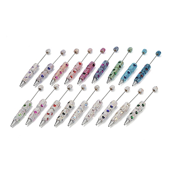 Полимерная глина стразы шариковая ручка, бисерная ручка, с железной фурнитурой, для индивидуальной ручки с ювелирными бусинами, сердце