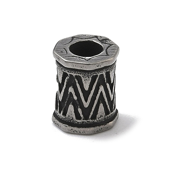 304 из нержавеющей стали европейские шарики, бусины с большим отверстием, цилиндр с шевронным рисунком