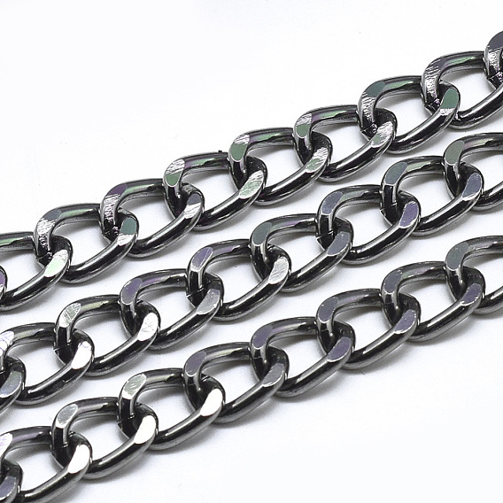 Aluminium Curb Chains, with Spool, Unwelded