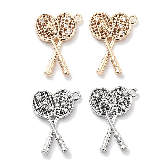 Подвески из латуни с покрытием из прозрачного кубического циркония, без кадмия, без никеля и без свинца, долговечный, ракетки для бадминтона