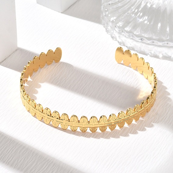 304 Stainless Steel Oval Cuff Bangles