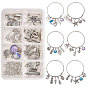 SUNNYCLUE DIY Bangle Making, with Adjustable Iron Expandable Bangle, Alloy Pendants, Resin Pendants, Brass Jump Rings