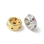 Латунные микро проложить кубического циркония бусы, рондель, без кадмия и без свинца, стойки покрытие, долговечный