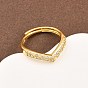 Регулируемые кольца для женщин с микропаве из латуни и кубическими цирконами, долговечный, стойки покрытие