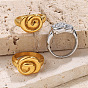 304 anillos de dedo de acero inoxidable para mujer, espiral