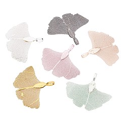 Iron Pendants, Electroplate Natural Leaf, Ginkgo leaf