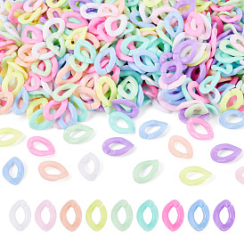 700Pcs Opaque Acrylic Linking Rings, Quick Link Connectors, for Curb Chains Making, Twisted Oval
