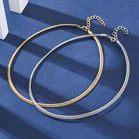 304 из нержавеющей стали цепи ожерелья, с латунной фурнитурой 