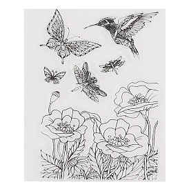 Animals & Flowers Clear Silicone Stamps, for DIY Scrapbooking, Photo Album Decorative, Cards Making